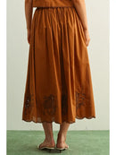 Embroidery Bottom Long Full Skirt