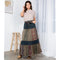 Long Denim Patchwork Skirt