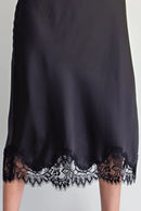 Scallop Lace Trim Midi Skirt