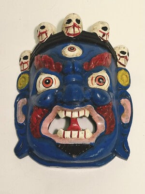 Antique Tibetan Ceremonial Wood Mask