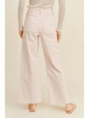 Straight Wide Leg Denim Pants- Strawberry Shake
