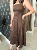 Midi Suede Dress (Woven)