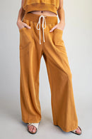 Solid Wide Leg Lounge Pants