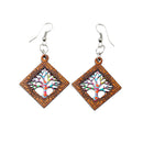WOOD LG EARRINGS