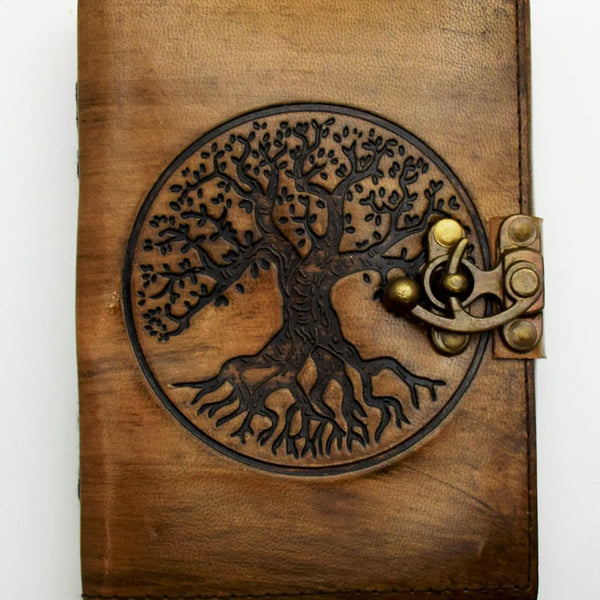 Tree of Life Circle Leather Journal