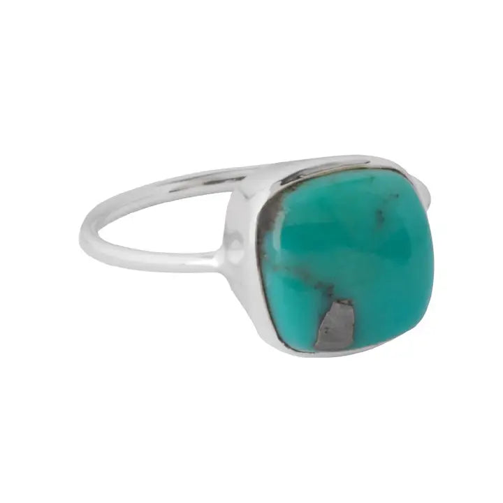 Square Stone Turquoise Ring