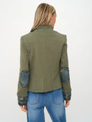Mixed Media Denim Jacket- Clarissa