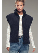 Sleeveless Corduroy Toggle Hem Puff Vest