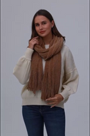Chenille Knit Scarf with Tassels – Ultra-Soft & Luxurious