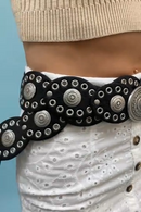 90s Style Boho Eyelet Oval Disc Belt