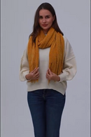 Chenille Knit Scarf with Tassels – Ultra-Soft & Luxurious