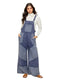 Overall Patchwork Free Spirit Waffle Knit-Blue