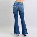 Judy Blue Contrast Wash Destroyed Flare Jeans