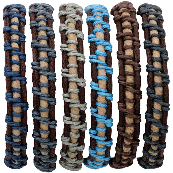 Color Wrap Cord Leather Bracelet