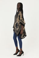 Burnout Velvet Kimono - Black