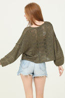 Crop Top Pullover - Olive