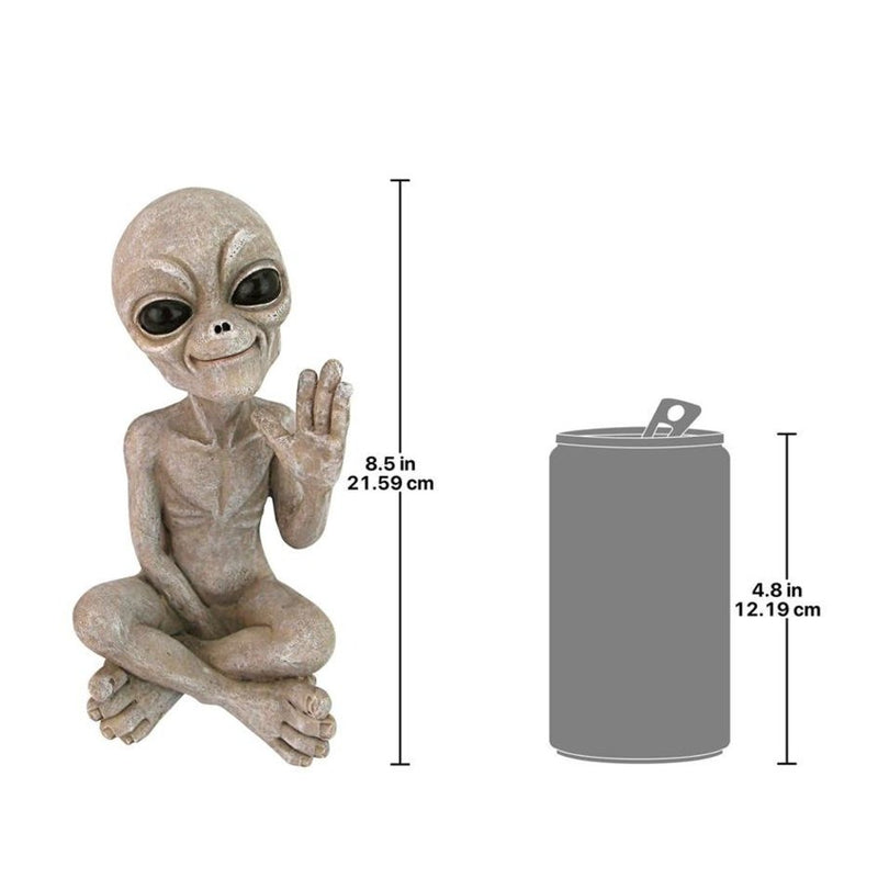 Greetings Earthing UFO Alien Statue