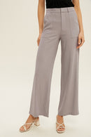 Grey Linen Pants with Pockets