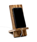 Indukala Mango Wood Phone Stand for Desk - Moon Phase