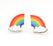 Rainbow Stud Wooden Earrings