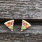 Pizza Stud Wooden Earrings