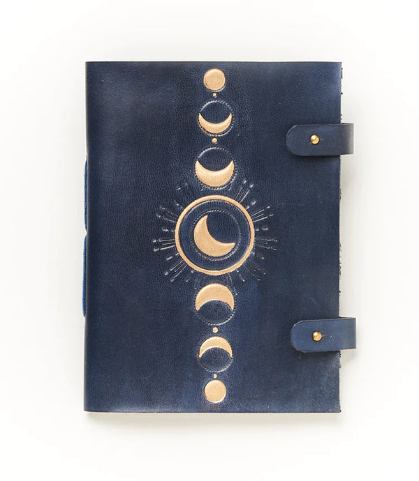 Indukala Moon Phase Refillable Recycled Paper and Leather Journal