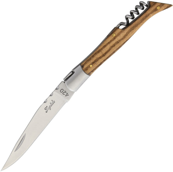 Laguiole Corkscrew Knife Zebra Wood