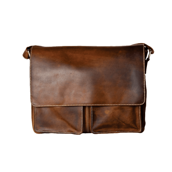 Rugged Earth Leather Messenger Bag