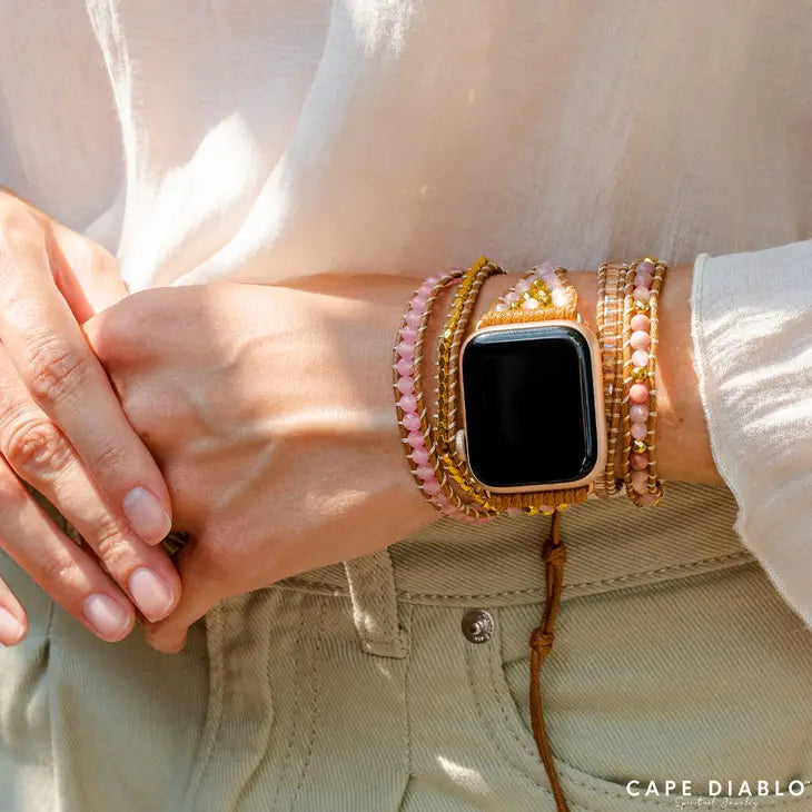 Golden Rose Quartz Apple  Watch Wrap Strap