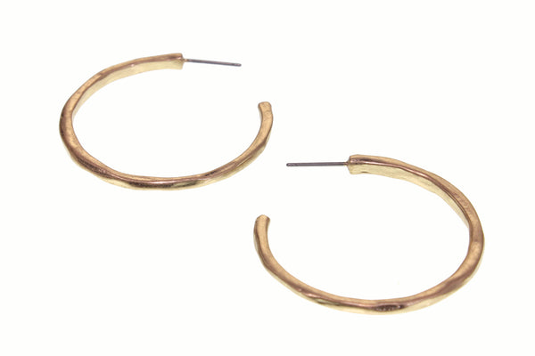 Hammered Hoop Earrings Small