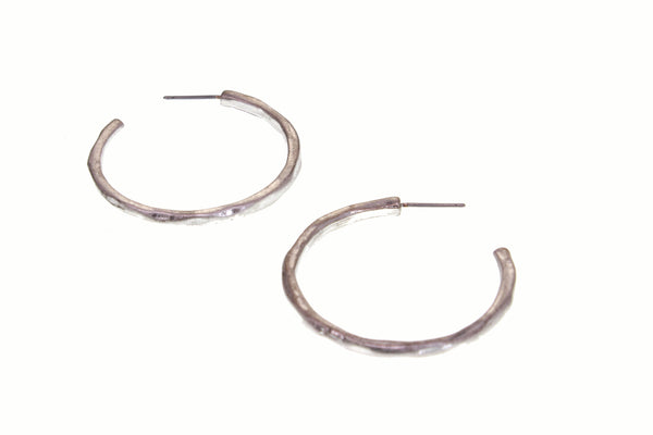 Hammered Hoop Earrings Small
