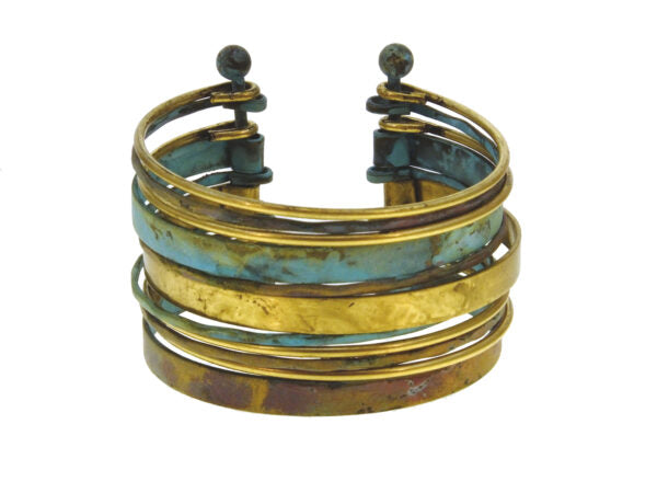 Patina and Gold Multi Cuff Bracelet
