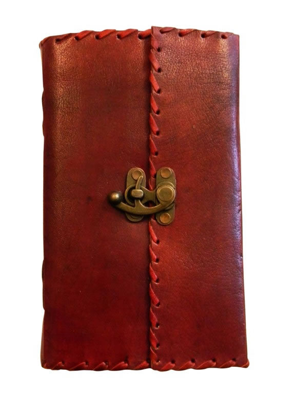 Leather Journal With Metal Lock & Stitch