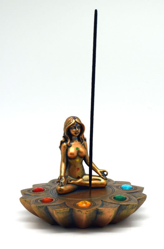 Bronze Colored Chakra Stone Incense Burner