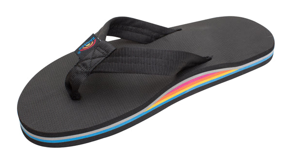 Men's Classic Black Rubber Rainbow Sandals Limited Edition