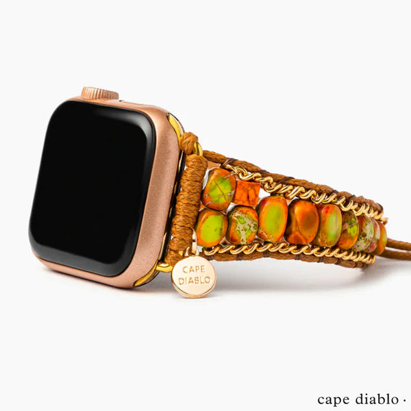 Tropical Jasper Apple Watch Drawstring Strap