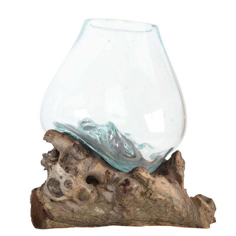 Molten Glass Bowl on Driftwood