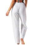 Wide Leg Cotton Pants - White