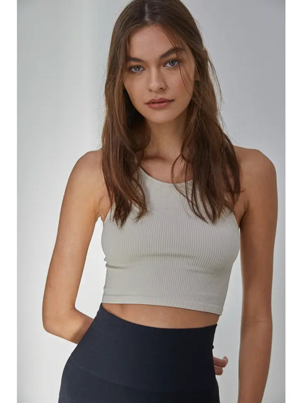 Knock Out Halter Top - Chalk