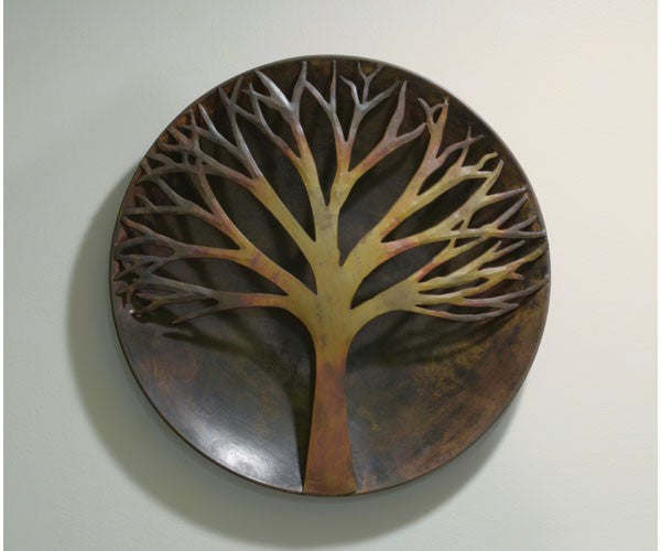 Raised Tree Flamed Wall Disc 12"