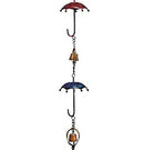Ancient Graffiti Multicolor Umbrella and Bell Rain Chain