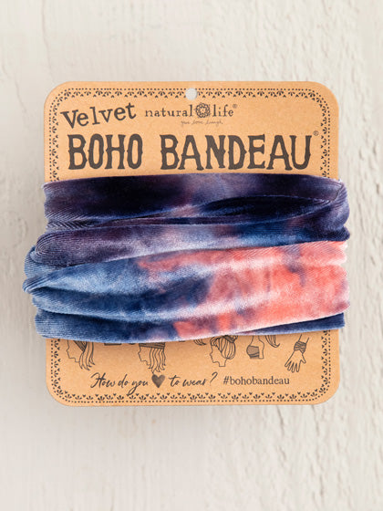 Velvet Navy Tie-Dye Boho Bandeau