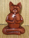 Wood Buddha Cat Praying