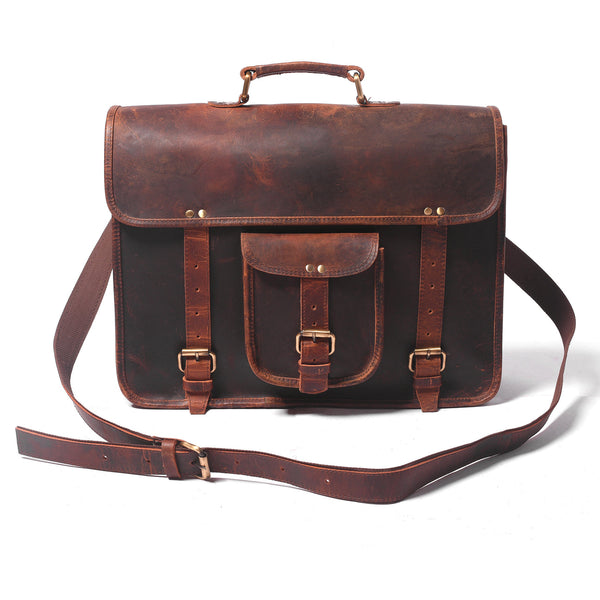 Loculus Buffalo Leather Satchel Messenger Bag