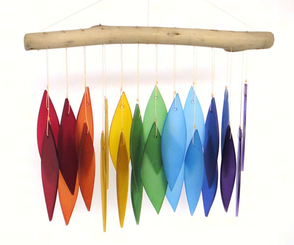 Over the Rainbow Wind Chime with Driftwood
