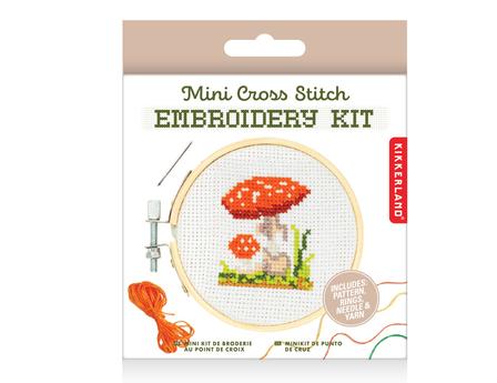 Mini Cross Stitch Embroidery Mushroom Kit