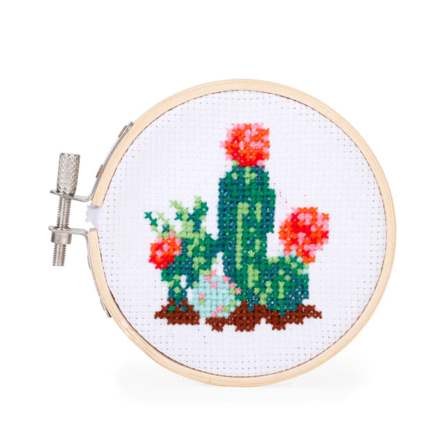 Mini Cross Stitch Embroidery Kit Cactus