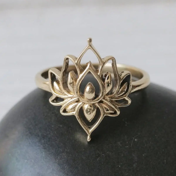 Lotus Point Brass Ring