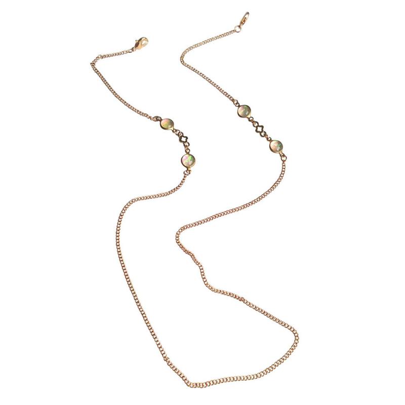 Mask Chain Link Gold with Inset Stone