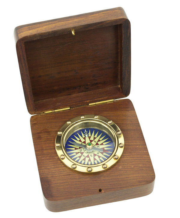 Wooden Box Compass